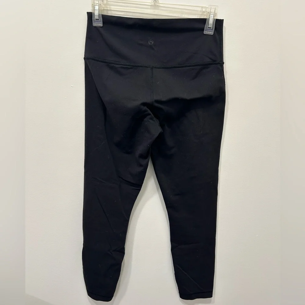 Lululemon Leggings‎ Size 6 Black Mesh Sides Yoga Gym Athleisure Stretch